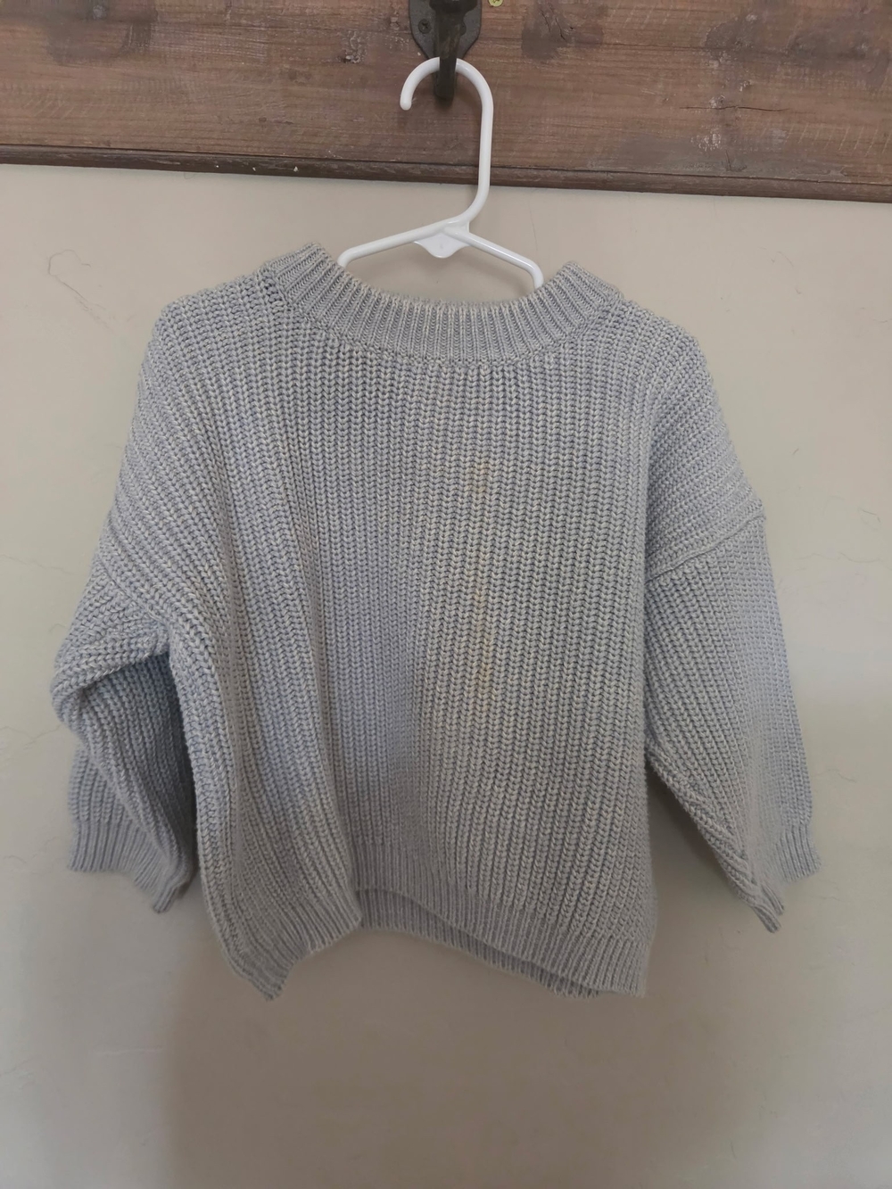 Kids Light Gray Crewneck Knit Top